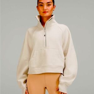 Lululemon Athletica Heathered Bone 1/2 Zip-Up Scuba Sweatshirt
Size:XL/XXL